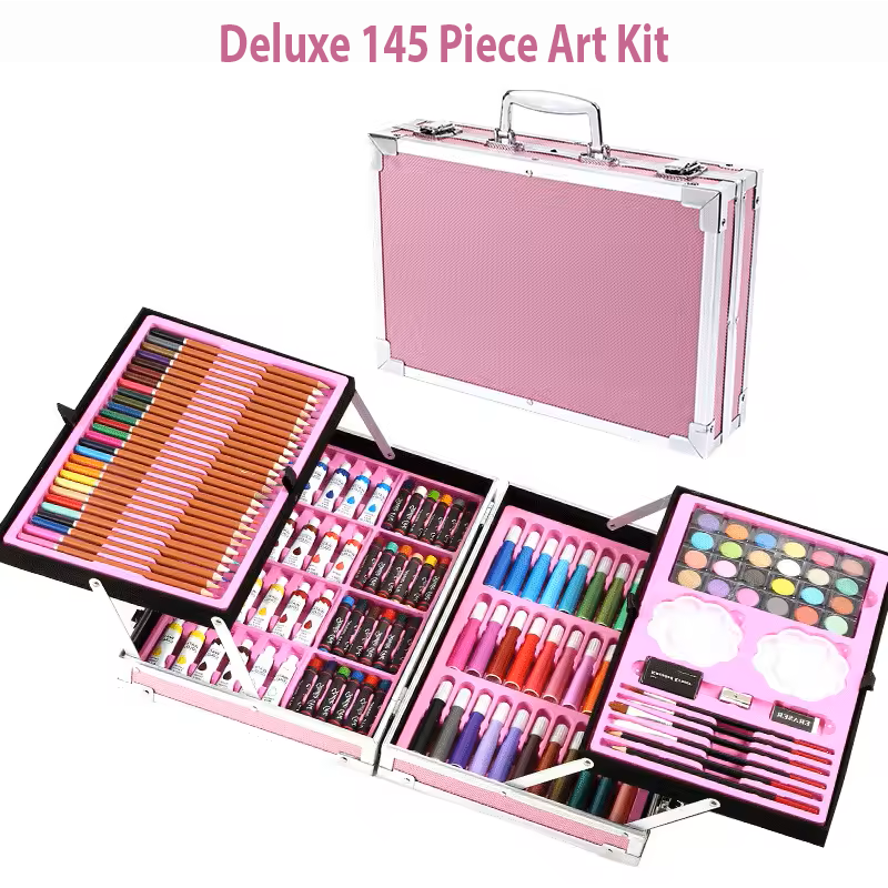 Deluxe 145 Piece Art Kit - Pink Main