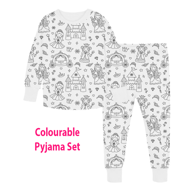 colourable pyjama set princess